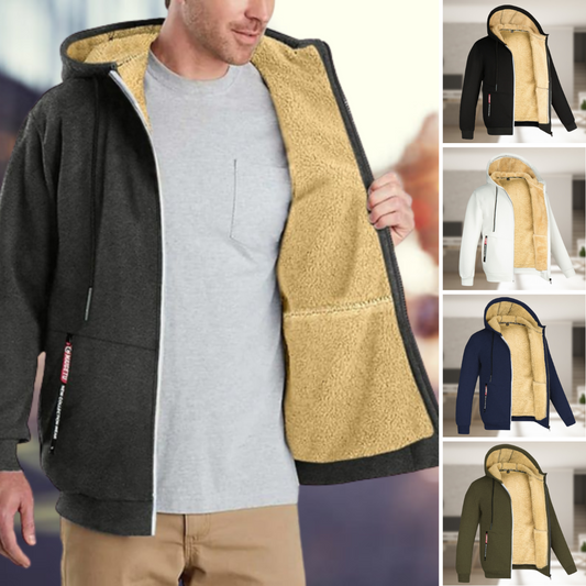 Sander™ - Casual heren winterjas met capuchon en fleece