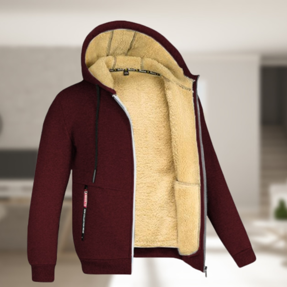 Sander™ - Casual heren winterjas met capuchon en fleece