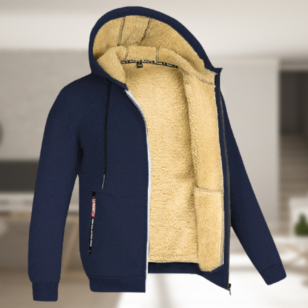 Sander™ - Casual heren winterjas met capuchon en fleece